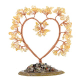 Handmade  Love Heart Crystal Tree | Natural Gemstone Ornament with Agate Slice Base | Healing Crystal Home Decor for Spiritual Gifts