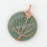 Tree of Life Wire Wrapped Crystal Pendant Rose Gold  for Making Jewelry #SP0835