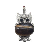 Silver Owl Gemstone Pendant for Making Jewelry #SP1760 Healing Chakra Crystal Bird Animal