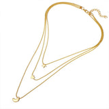 Bohemia Women Gold Laying Necklace Pendant Gold Choker Necklace Vintage Dainty Handmade Necklaces for Women and Girls