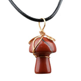 Bohemian Mushroom Crystal Necklace | 15×20mm Gemstone Pendant Vacation & Party Gift