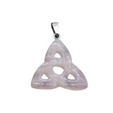 35-40mm Celtic Triquetra Knot Crystal Pendant | Natural Gemstone Trinity Knot Necklace for Protection