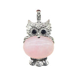 Silver Owl Gemstone Pendant for Making Jewelry #SP1760 Healing Chakra Crystal Bird Animal