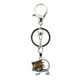 Genuine Tiger's Eye Sea Turtle Keyring - Spiritual Healing Crystal Gift for Her