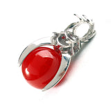 Rose Flower Bezel Round Natural Gemstone Pendant, 16mm Sphere Crystal Silver‑Tone Alloy Charm for Necklace Jewelry Making