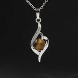 Letter N Heart Crystal Pendant necklace jewelry chakra charm healing quartz for women and girl