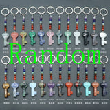 7 Chakra Beads Heart Key Crystal Keychain, Natural Healing Gemstone Love Key Pendant Gift