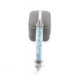 Natural Crystal Chip Glass Bottle Wand Pendant, Reiki Chakra Healing Crystal Point Wand Charm for Necklace Jewelry Making Meditation