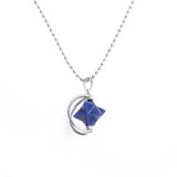 Rotatable Merkaba Star Natural Crystal Pendant, 29×22mm Silver‑Tone Open Metal Frame 3D Merkaba Gemstone Charms for DIY Necklace Jewelry Making Bulk