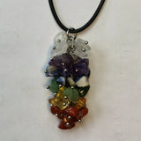 Natural Rose Quartz Grape Cluster Pendant Necklace Chakra Healing Crystal Jewelry for Women