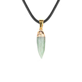 Faceted Chili Gemstone Pendant Necklace SN1871G Hand-Carved Protection Amulet 45CM Black Cord