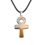 20×30mm Natural Crystal Ankh Cross Pendant Necklace | Egyptian Symbol Gemstone Jewelry for Men & Women