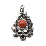 Dark Culture Silver Skull Fire Charm • Vintage Biker Flame Skeleton Replacement Pendant • Unisex Rocker Hip Hop Halloween Jewelry Gifts