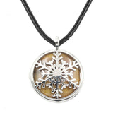 Pure Snowflake Crystal Pendant Necklace, Holiday Xmas Blessing Natural Stone Necklace Gift for Women & Girls