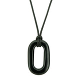 Natural Crystal Oval Ring Necklace, Solid Gemstone Open Center Token Pendant, Meaningful Minimalist Everyday Protection Talisman Gift
