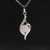 Letter N Heart Crystal Pendant necklace jewelry chakra charm healing quartz for women and girl
