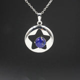 Crystal hollow Star Pendant Necklace Fashion Pendant Natural Sterling Silver Pentagram with 18 Inch Chain Necklace For Women