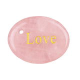 35X45MM Flat Oval Gemstone Pendant Engraved Words for Making Jewelry Lucky Stone DIY Accessories