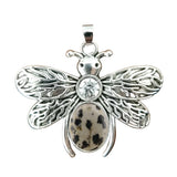 Silver Butterfly Oval Gemstone Pendant for Making Jewelry #SP1504S