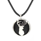 Lucky Deer Head Crystal Pendant Necklace, Natural Healing Stone Charm Necklace, Blessing Gift Jewelry for Women