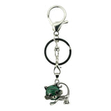 Healing Crystal Rose Quartz Semiprecious Stone Crafts Charm Cat Pendant Keychain for Women and Men