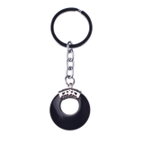 Natural Gemstone Donut Keychain Antique Silver Crown Bail Peace Circle Crystal Key Ring Reiki Healing Stone Key Chain Charm Bag Purse Hanging Ornament