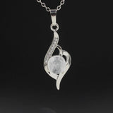 Letter N Heart Crystal Pendant necklace jewelry chakra charm healing quartz for women and girl