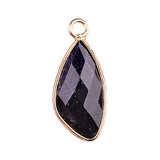 Facted Teardrop Gemstone Pendant for Making Jewelry Gold Wrappred