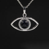 Choose your Gemstone Pendant with Chain evil eye symbol necklace Pendant 925 sterling-silver for women in size 18 inches