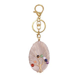 Tree of Life Wire Wrapped Crystal Keychain Seven Chakra Healing Stone Agate Pendant Purse Charm Boho Gift
