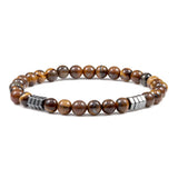 8mm Natural Gemstone Stretch Bracelet with Elephant Metal Spacers Chakra Energy Healing Beaded Bracelets for Women Men Party Jewelry Gift