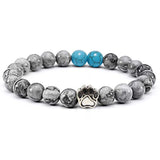Natural Stone Stretch Beaded Bracelet with Turquoise Accent & Heart Charm Chakra Energy Healing Elastic Bracelet for Women Stacking Jewelry