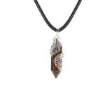 High Quality Handmade Natural Tiger Eye Stone Pendant Necklace Retro Cat Head Guardian Angel Hexagonal Bullet Crystal Choker Adjustable Long Black Rope Jewelry for Women Men