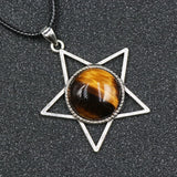 Star Pentagram Crystal Necklace | 40mm Natural Gemstone Pendant, Bohemian Healing Jewelry Gift
