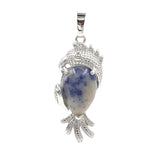 Silver Parrot Gemstone Pendant for DIY Making Jewelry #SP1764-Bird Animal Charms