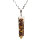 Crystal Gravel Pendant Amethyst Pendant Hexagonal Column Women's Fashion Hexagonal Natural Crystal Quartz Healing Necklace
