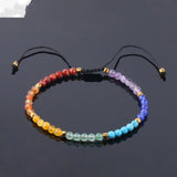 7 Chakra Healing Bracelet - 4mm Faceted Natural Stone Beads for Meditation & Yoga