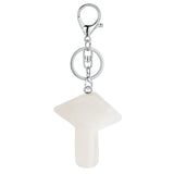 23×28mm Natural Crystal Mushroom Keychain, Healing Gemstone Pendant for Car Keys & Bags