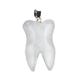32mm Natural Crystal Tooth Pendant | Hand-Carved Gemstone Tooth Charm Necklace for Reiki Healing