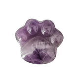 28×30mm Hand-Carved Crystal Cat Paw Stone | Natural Gemstone Cat Claw Figurine for Home Decor