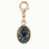 Oval Faceted Natural Gemstone Pendant Charms Gold Plated Bezel Wrapped Crystal Pendant for Jewelry Making DIY Necklace Earrings