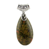 Silver Filigree Cap Natural Teardrop Gemstone Pendant, Water Drop Chakra Healing Crystal Charm for DIY Necklace Making
