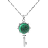 Sunflower Key Gemstone Pendant Necklace for Women Men #SN1766 with Silver Chain