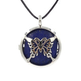 Butterfly Rebirth Symbol Crystal Necklace, Natural Healing Stone Hollow Butterfly Charm Pendant, Birthday Gift Jewelry for Ladies