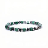 4MM Cube Gemstone Beads Hematite Stretch Bracelets for Women men