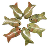 Natural Crystal Fish Shaped Pendant | Top Drilled Gemstone Fish Charm for DIY Jewelry Making | Healing Quartz Animal Totem for Necklaces, Earrings