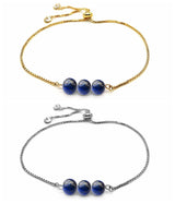 Dainty 3 Natural Chakra Gemstone Bead Bracelet Adjustable Slider Gold Plated Alloy Chain Crystal Bracelet Friendship Energy Healing Jewelry Gift