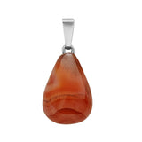 Natural Crystal Teardrop Pendant Necklace, Polished Gemstone Water Drop Sweater Chain for Women, Healing Stone Jewelry