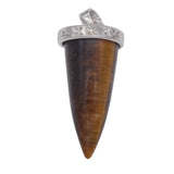 Multi‑Variety Bullet Cone Natural Stone Pendant, Retro Pattern Silver Cap Crystal Point Charm, DIY Jewelry‑Making Supply, Witchy Spiritual Reiki Amulet Pendant