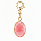 Oval Faceted Natural Gemstone Pendant Charms Gold Plated Bezel Wrapped Crystal Pendant for Jewelry Making DIY Necklace Earrings